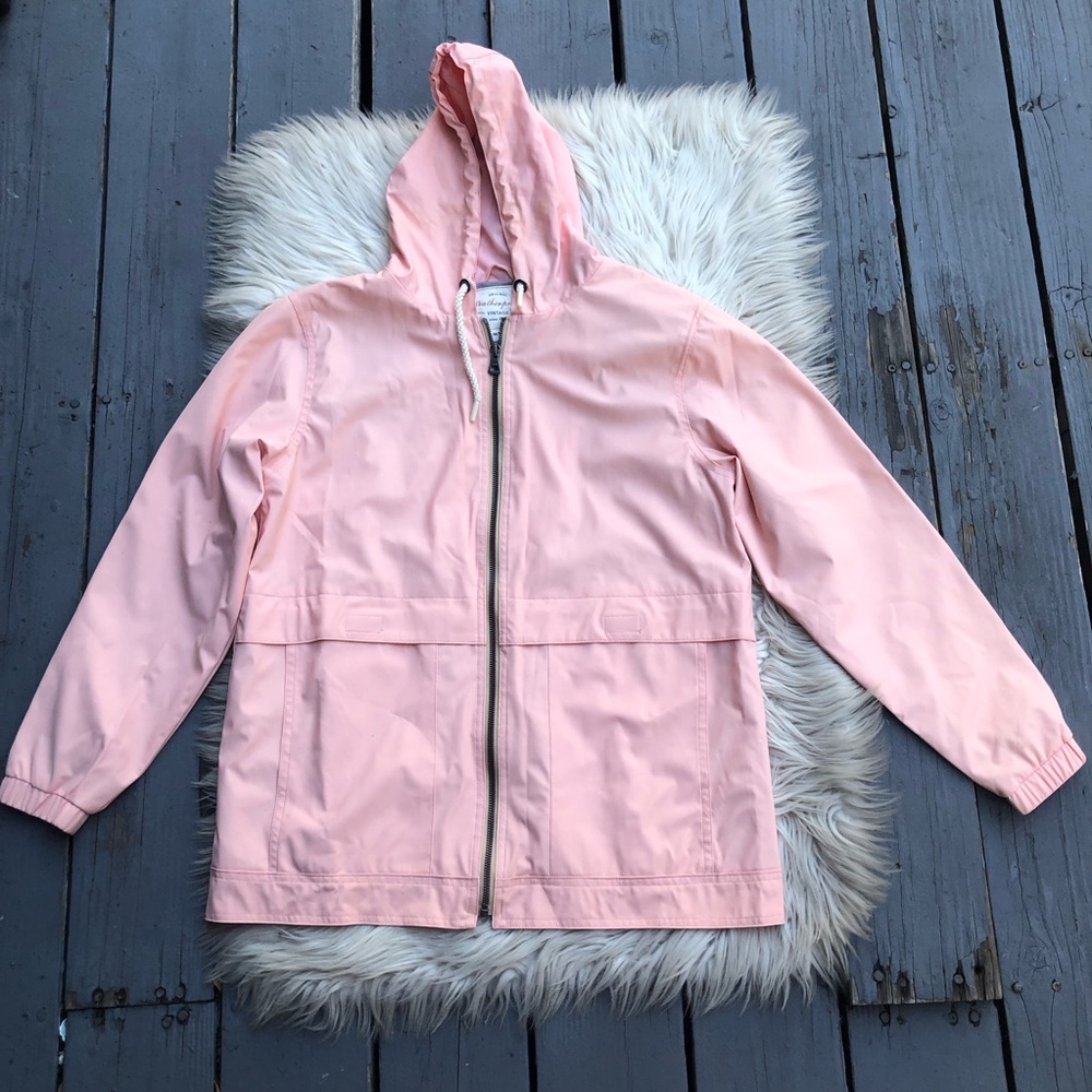 Original Weatherproof Vintage Lightweight Pink Hooded Windbreaker Jacket size M